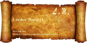 Lenko Margit névjegykártya